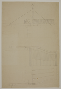 216745 Plattegrond en aanzicht van het ontwerp voor een nieuwe brug (Wittevrouwenbrug) over de Stadsbuitengracht te Utrecht.
